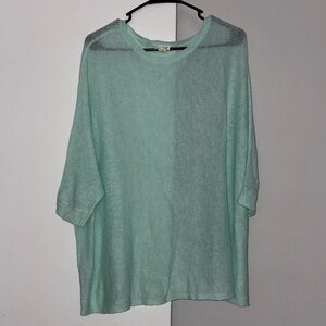 Eileen Fisher Mint Green Oversized Knit Sweater